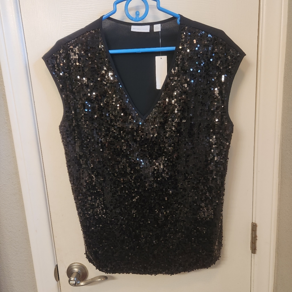 NY & co sequin top nwt Size m
